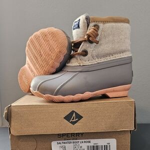 Sperry Kids Saltwater Boots - Gray and Tan